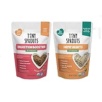 Tiny Sprouts Organic Milled Chia & Flax Seed Digestion Blend and Hemp Hearts Bundle + Full Serving Probiotic + Vitamin D3 I Superseed Booster for Babies (7oz x 2 Pack)
