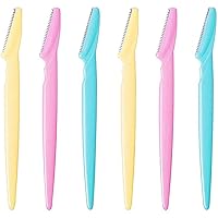 6pcs Eyebrow Razor Shaper Shavers, Facial Hair Remover Shapers Foldable Trimmer Shaving Grooming Kit for Women and Men Face Hair Removers(Pink, Blue, Yellow)