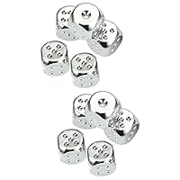 ERINGOGO 10Pcs Silver Metal Dice Delicate Prop Yard Dice Bar Dice Prop Dice Decor Kids Suits Small Dice Round Corner Dot Dice Board Gaming Dice Toy Straight Hair Gear Sieve U361534CDL45G80VBVU8YAC5