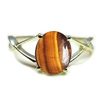 Choose Your Color Oval Natural Gemstone Sterling Silver Ring for Women & Girls Handmade Size 5-12