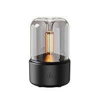 Candlelight Style Aroma Diffuser 120mL Mist Humidifier Warm White Night Light Quiet Essential Oil Diffuser Cool Mist Air Humidifier for Desktop Home Office Bedroom Car