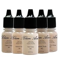 Glam Air Airbrush Water-based Foundation in 5 Assorted Light Matte Shades (for Normal To oily Light/Fair skin)