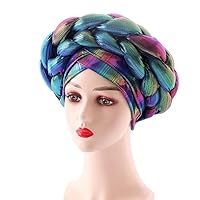 Cobric Double Twist Braid Turban Women Symphony African Auto Headtie Luxury Party Muslim Headband Hat - One Size color 786