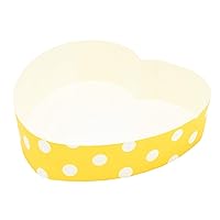 DELISH KITCHEN CX-25 Pearl Metal Paper Cake Pan, Heart, Pack of 3, Yellow