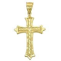 10k Gold Dc Mens Cross Height 55.5mm X Width 30mm Religious Charm Pendant Necklace Jewelry for Men