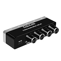 Cubilux 4 Channel 3.5 mm Audio Mixer, Extremely Low Noise Mini Audio Mixer for Sub Mixing, 1/8 TS/TRS Input, Stereo Switch, Suitable for Guitars, Bass, Keyboards