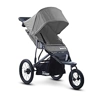 Joovy Zoom360 Ultralight Jogging Stroller Featuring High Child Seat, Shock-Absorbing Suspension, Extra-Large Air-Filled Tires, Parent Organizer, Air Pump, and Easy One-Hand Fold (Charcoal)