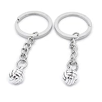 5 PCS Antique Silver Keyrings Keychains Key Ring Chains Tags Clasps AA461 Volleyball