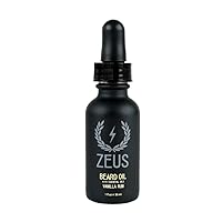 ZEUS Natural Beard Oil, Premium Conditioning Beard Oil to Soften Beard & Mustache – MADE IN USA (Vanilla Rum) 1 oz.