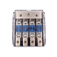 Zinc Alloy Nickel Plating Mini AFS Fuse Holder Power Distribution Block Fuse Box compatible Car Audio Modification,Four in one