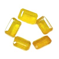 Genuine 10X8 MM 5 pcs Lot Yellow Sapphire Loose Gemstone Octagon Faceted for Jewelry Making
