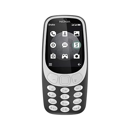 NOKIA 3310 3G - Unlocked Single SIM Feature Phone (AT&T/T-Mobile/MetroPCS/Cricket/Mint) - 2.4 Inch Screen - Charcoal