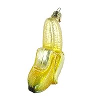 Old World Christmas Fruit Selection Glass Blown Ornaments for Christmas Tree Peeled Banana 4 Inches