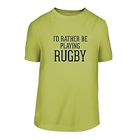 I'd Rather Be Playing Rugby - A Nice Men's Short Sleeve T-Shirt Shirt, Yellow, Large