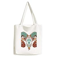 Aries Constellation Zodiac Symbol Tote Canvas Bag Shopping Satchel Casual Handbag