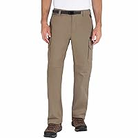 Men’s Convertible Cargo Pant with Stretch, Relaxed Fit (XL x 32L, Khaki)