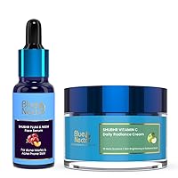 Blue Nectar Natural Vitamin C Face Cream & Plum Face Serum | Glowing Skin & Acne Care Combo
