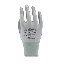 SHOWA - 370WL-08 Atlas 370W Nitrile Palm Coating Glove, White, Large (Pack of 12 Pairs)