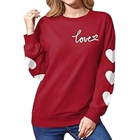 Spadehill Valentine's Day Womens Love Heart Grahic Cute Sweatshirt