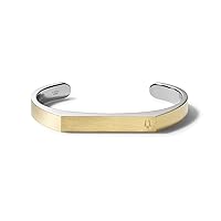 Bulova Men's Classic Stainless Steel Open Cuff Bracelet in Silver and Gold Tone, Size: Large, Style: J98B003L