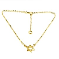 Gold Plated Star of David Pendant Ankle Foot Chain