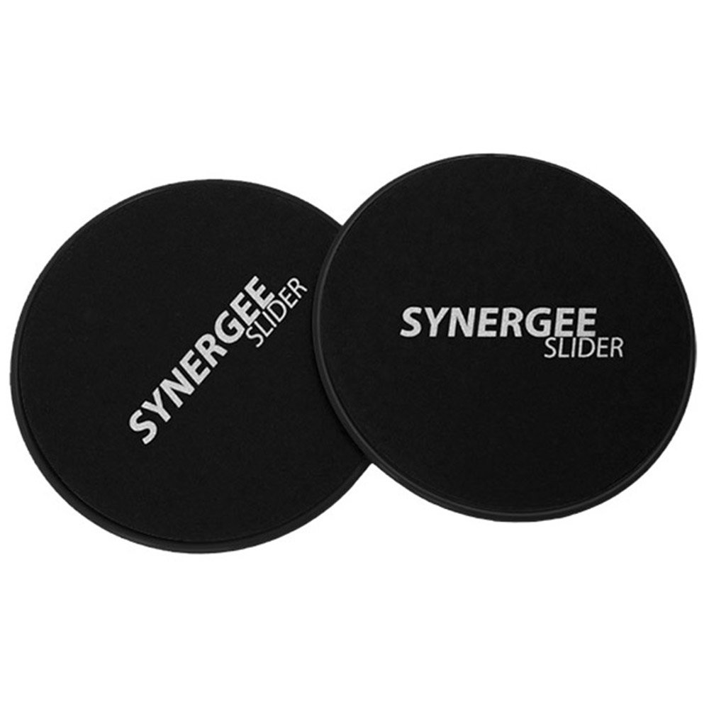 Synergee Core Sliders. Dual Sided Use on Carpet or Hardwood Floors. Abdominal Exercise Equipment