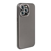 Leather Case for iPhone 15 Pro Max/15 Pro/15, Slim Shockproof Case with Lens Protection Compatible Wireless Charging Cover,Grey,15 Pro