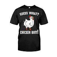 Funny Animal Guess What Chicken Butt Cute Chickens T-Shirt Hen Poultry Lover Gift for Women