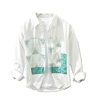 Spring Autumn Fresh Style Patchwork Long Sleeve Shirts Youth Handsome Fashion Casual Coats
