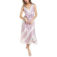Rebecca Taylor Women's Sleeveless Stripe Vneck Dress
