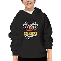 Unisex Youth Hooded Sweatshirt Go Kart Racing Cute Kids Hoodies Pullover for Teens