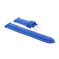 Ewatchparts 20MM SOFT RUBBER DIVER WATCH BAND STRAP COMPATIBLE WITH GUCCI SPORT WATCH BLUE WHITE STITCH
