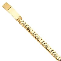 14K Yellow Gold Solid Link Military ID Bracelet - 9