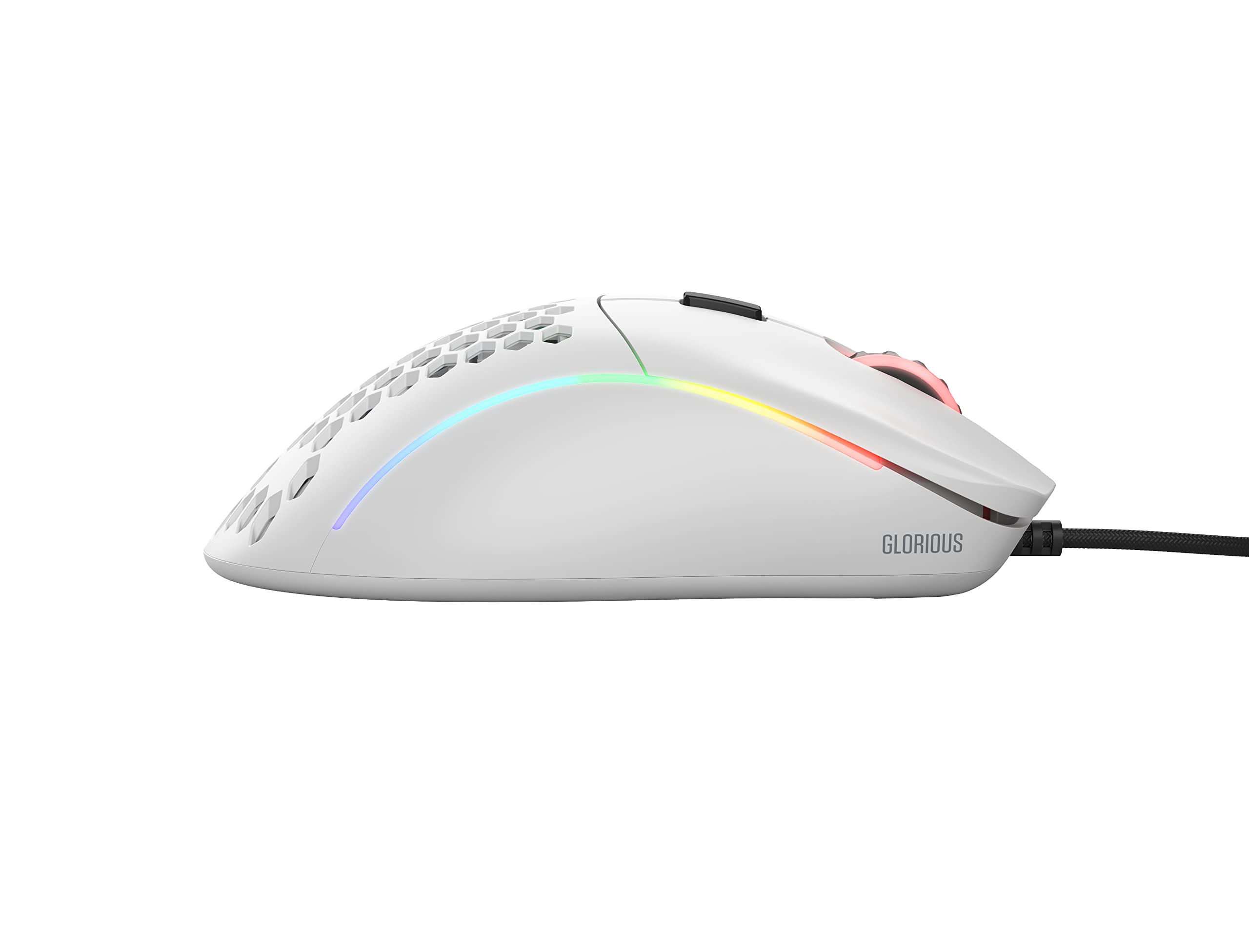 Glorious Gaming Mouse - Glorious Model D Honeycomb Mouse - Superlight RGB PC Mouse - 68 g - Matte White Wired Mouse