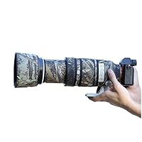 Camouflage Waterproof Lens Coat for Sony FE 100-400mm F4.5-5.6 GM OSS Rainproof Lens Protective Cover (Reed Camouflage, with 1.4X and 2.0X TC)