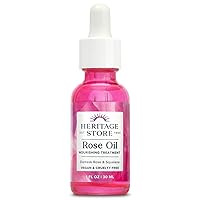Rose Oil Nourishing Treatment, Hydrating Face Oil for a Fresh, Natural Glow, Dry to Combination Skin Care with Organic Rosehip Seed Oil, Damask Rose & Squalane Oil, Vegan, 1oz