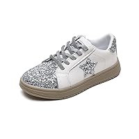 Kids Sparkle Star Sneakers Casual Sports Running Shoes for Girls Boys