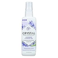 Crystal Essence Mineral Deodorant Body Spray Lavendar & White Tea, All Over Body Deodorant, 4 oz