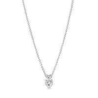Pandora Timeless Double Heart Pendant Sparkling Necklace with Sterling Silver Lobster Clasp Compatible Timeless Bracelets Size: 45cm, Sterling Silver, Cubic Zirconia