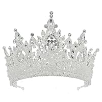 Large Tiaras and Crowns for Women Crystal Tall Pageant Crowns Rhinestone Royal Queen Headband Princess Quinceanera Headpieces for Wedding Birthday Prom Party Costume Cosplay