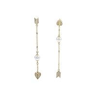 Kate Spade New York Love Game Arrow Linear Earrings Cream/Gold One Size