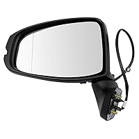 TRQ Exterior Side View Mirror Driver Side LH for 2015-2019 Honda Fit EX, LX & Sport Models