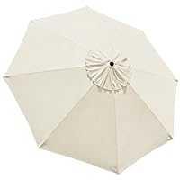 EliteShade USA 9FT Replacement Covers 8 Ribs Market Patio Umbrella Canopy Cover (CANOPY ONLY) (White)