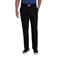 Haggar Men's Cool Right Performance Flex Solid Classic Fit Flat Front Pant-reg. and Big & Tall