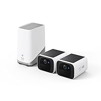 eufy Security S220 SoloCam 2 Pack with Homebase 3, Solar Security Camera, Wireless Outdoor Camera, Continuous Power, 2K Resolution, Wireless, 2.4 GHz Wi-Fi, No Monthly Fee, HomeBase 3 Compatible