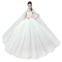 Bridal Doll Clothes Wedding Dress for 11.5inch Girl Doll Outfits Party Princess Gown 1/6 Dolls Accessories (Style G)