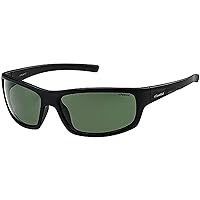Polaroid P8411/S Rectangular Sunglasses, Black Rubber/Green Polarized, 63 mm