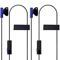 2 Pack Mono Chat Game Gaming Earbuds Earpiece earphones Headphones Headset with Mic Microphones for PS4 Playstation 4