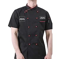 Custom Chef Coat Jacket Men's Short Sleeve Classic Chef Coat with Traditional Buttons
