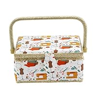Medium Sewing Box with Kit Accessories Sewing Basket Organizer with Supplies DIY Sewing Kits for Adults Christmas Gift Box - (Color: Color1, Size: M)